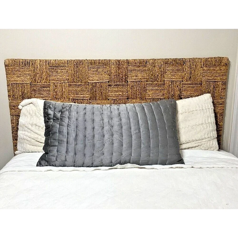 Portico Quilted Euro Sham Slate Gray Silk Blend 26